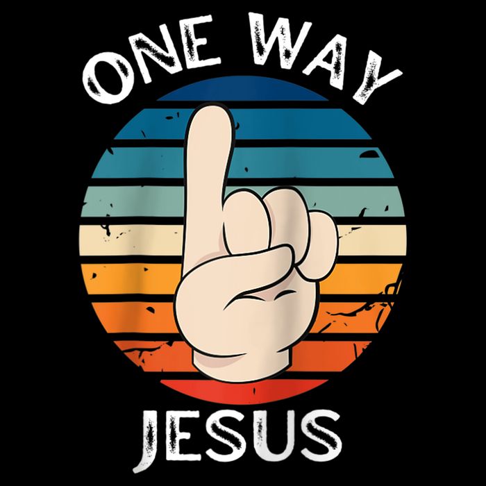 One Way Jesus People Christian Revolution Finger Up Retro Raglan Baseball Tee Cooling Performance Crew T-Shirt