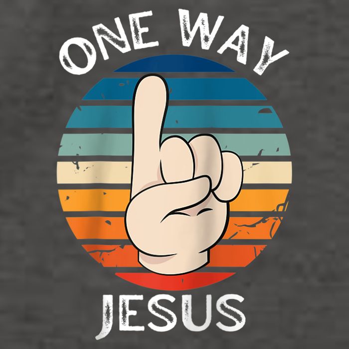 One Way Jesus People Christian Revolution Finger Up Retro Raglan Baseball Tee Vector Backpack
