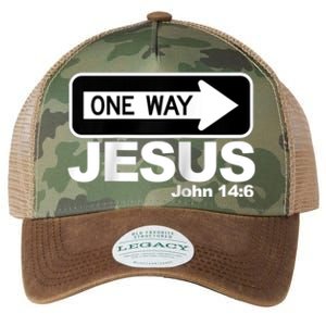 One way John 14:6 Jesus Raglan Baseball Tee Legacy Tie Dye Trucker Hat