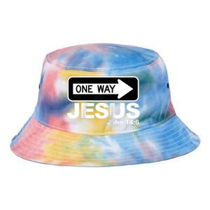 One way John 14:6 Jesus Raglan Baseball Tee Tie Dye Newport Bucket Hat