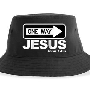 One way John 14:6 Jesus Raglan Baseball Tee Sustainable Bucket Hat