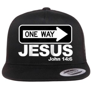 One way John 14:6 Jesus Raglan Baseball Tee Flat Bill Trucker Hat