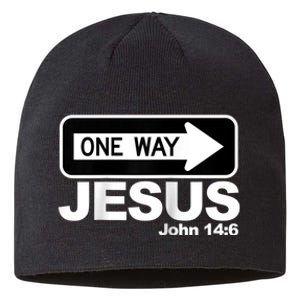 One way John 14:6 Jesus Raglan Baseball Tee Sustainable Beanie