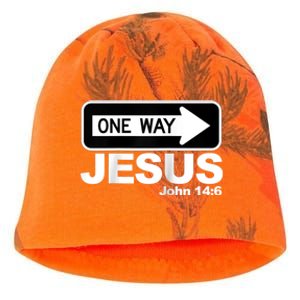 One way John 14:6 Jesus Raglan Baseball Tee Kati - Camo Knit Beanie