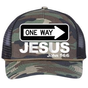 One way John 14:6 Jesus Raglan Baseball Tee Retro Rope Trucker Hat Cap