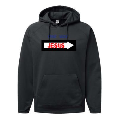 One Way - Jesus - Cross nerd christian faith - Jesus4m3 Premium Performance Fleece Hoodie