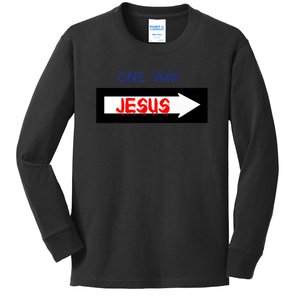 One Way - Jesus - Cross nerd christian faith - Jesus4m3 Premium Kids Long Sleeve Shirt