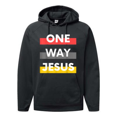 One Way Jesus | Christian Worship Fashion God Pray Bible Performance Fleece Hoodie