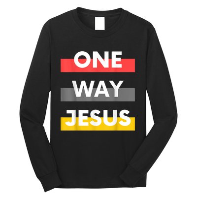 One Way Jesus | Christian Worship Fashion God Pray Bible Long Sleeve Shirt