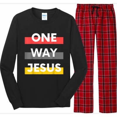 One Way Jesus | Christian Worship Fashion God Pray Bible Long Sleeve Pajama Set