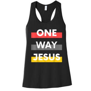 One Way Jesus | Christian Worship Fashion God Pray Bible Women's Racerback Tank