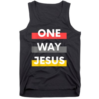 One Way Jesus | Christian Worship Fashion God Pray Bible Tank Top