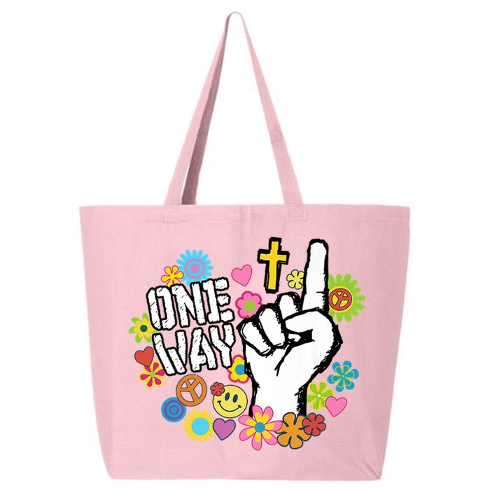 One Way Jesus People Christian Revolution Finger Up Retro 25L Jumbo Tote