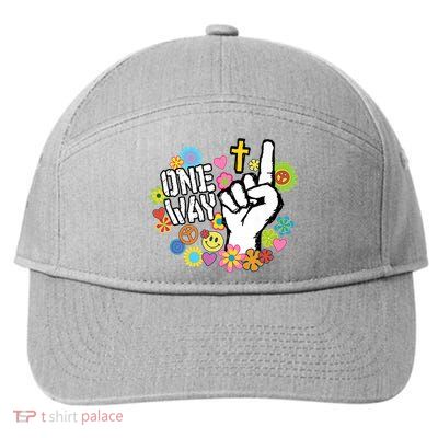 One Way Jesus People Christian Revolution Finger Up Retro 7-Panel Snapback Hat