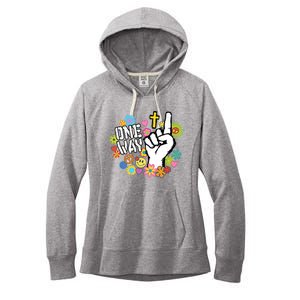 One Way Jesus People Christian Revolution Finger Up Retro Women's Fleece Hoodie