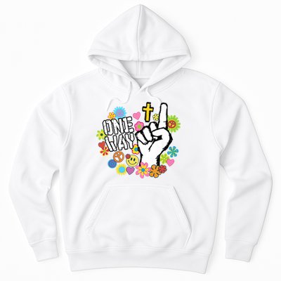 One Way Jesus People Christian Revolution Finger Up Retro Hoodie