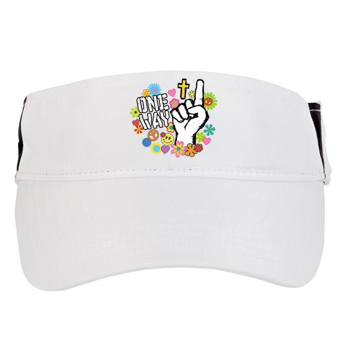 One Way Jesus People Christian Revolution Finger Up Retro Adult Drive Performance Visor