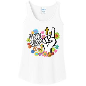 One Way Jesus People Christian Revolution Finger Up Retro Ladies Essential Tank