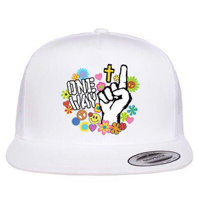 One Way Jesus People Christian Revolution Finger Up Retro Flatbill Hat