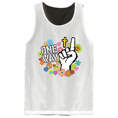 One Way Jesus People Christian Revolution Finger Up Retro Mesh Reversible Basketball Jersey Tank