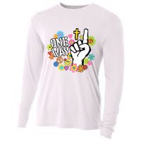 One Way Jesus People Christian Revolution Finger Up Retro Cooling Performance Long Sleeve Crew