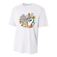 One Way Jesus People Christian Revolution Finger Up Retro Youth Performance Sprint T-Shirt
