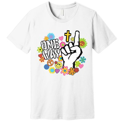 One Way Jesus People Christian Revolution Finger Up Retro Premium T-Shirt