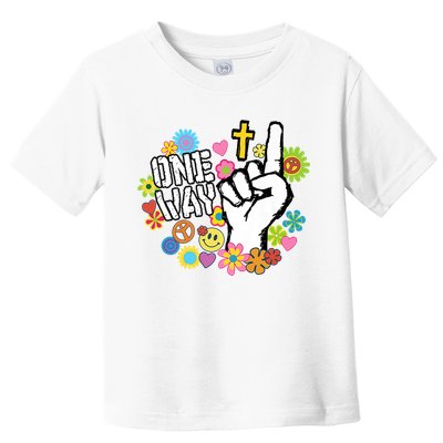 One Way Jesus People Christian Revolution Finger Up Retro Toddler T-Shirt