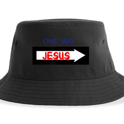 One Way - Jesus - Cross nerd christian faith - Jesus4m3 Sustainable Bucket Hat