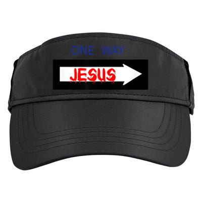 One Way - Jesus - Cross nerd christian faith - Jesus4m3 Adult Drive Performance Visor