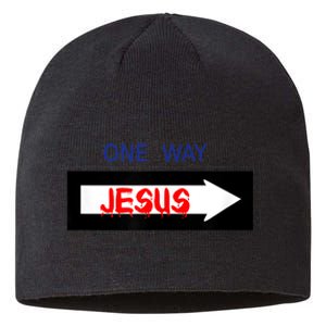 One Way - Jesus - Cross nerd christian faith - Jesus4m3 Sustainable Beanie