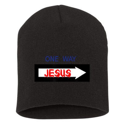 One Way - Jesus - Cross nerd christian faith - Jesus4m3 Short Acrylic Beanie