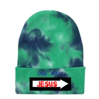 One Way - Jesus - Cross nerd christian faith - Jesus4m3 Tie Dye 12in Knit Beanie