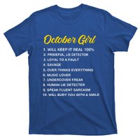 October Will Keep It Real 100% Libra Scorpio Birthday Great Gift T-Shirt