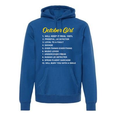 October Will Keep It Real 100% Libra Scorpio Birthday Great Gift Premium Hoodie