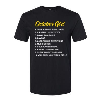 October Will Keep It Real 100% Libra Scorpio Birthday Great Gift Softstyle CVC T-Shirt