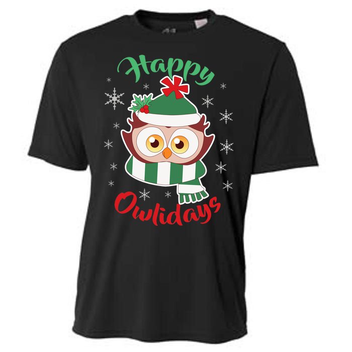 Owl Christmas Happy Owlidays Cooling Performance Crew T-Shirt