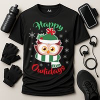 Owl Christmas Happy Owlidays Cooling Performance Crew T-Shirt