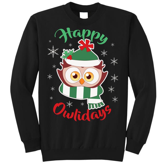 Owl Christmas Happy Owlidays Sweatshirt