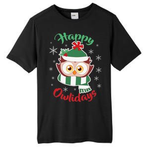 Owl Christmas Happy Owlidays Tall Fusion ChromaSoft Performance T-Shirt