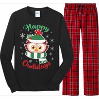 Owl Christmas Happy Owlidays Long Sleeve Pajama Set