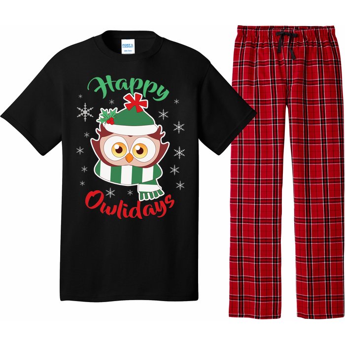 Owl Christmas Happy Owlidays Pajama Set