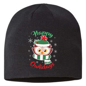 Owl Christmas Happy Owlidays Sustainable Beanie