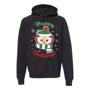 Owl Christmas Happy Owlidays Premium Hoodie