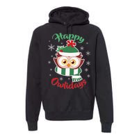 Owl Christmas Happy Owlidays Premium Hoodie