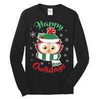 Owl Christmas Happy Owlidays Tall Long Sleeve T-Shirt