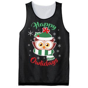 Owl Christmas Happy Owlidays Mesh Reversible Basketball Jersey Tank