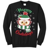 Owl Christmas Happy Owlidays Tall Sweatshirt