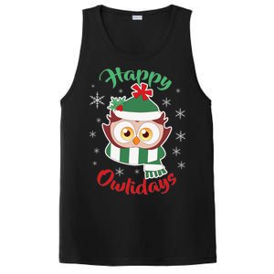 Owl Christmas Happy Owlidays PosiCharge Competitor Tank