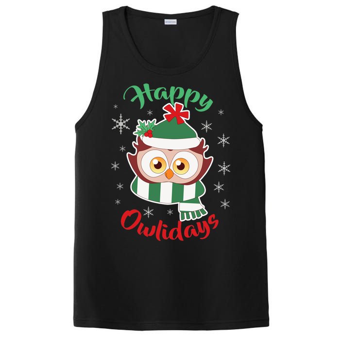 Owl Christmas Happy Owlidays PosiCharge Competitor Tank